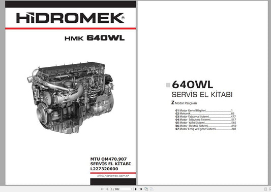 Hidromek Machinery Service Manual 2022