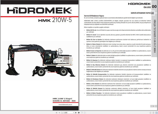 Hidromek Machinery Service Manual 2024